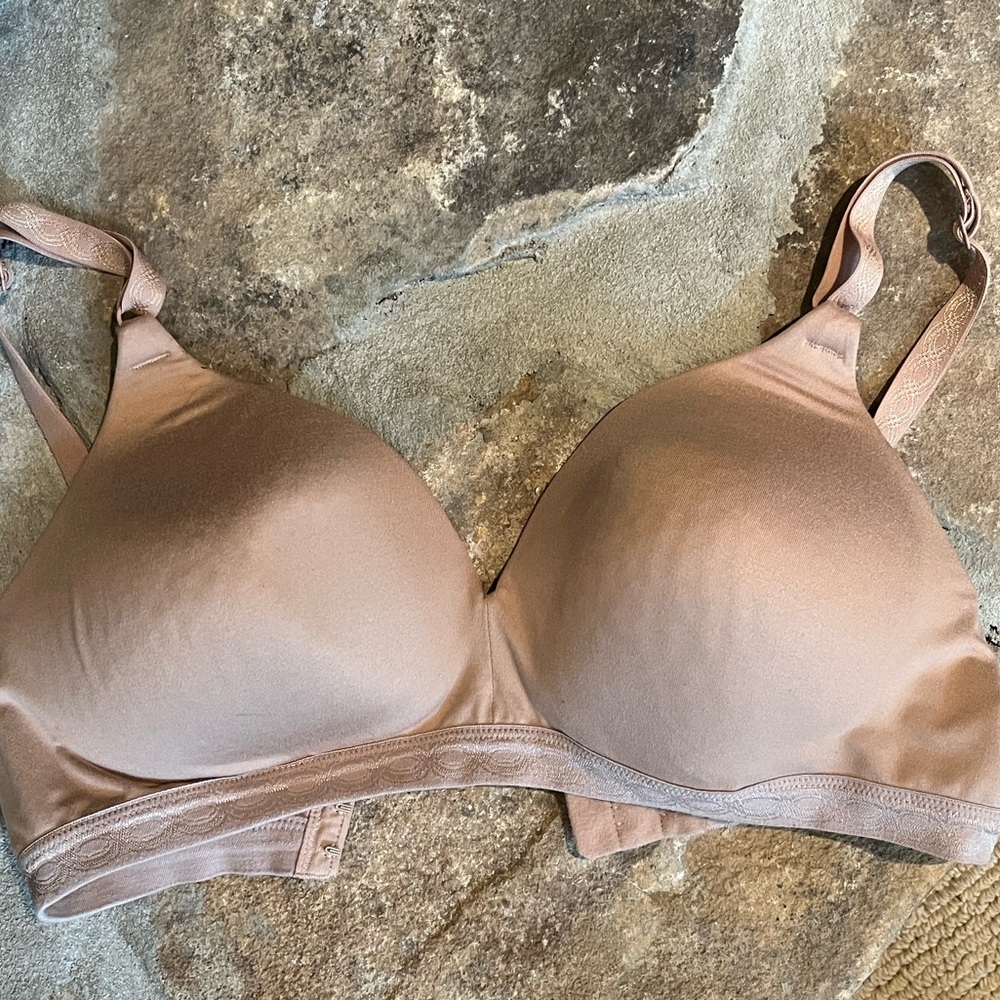 Comfy Light Tan Dark Beige Bra Padded Warners